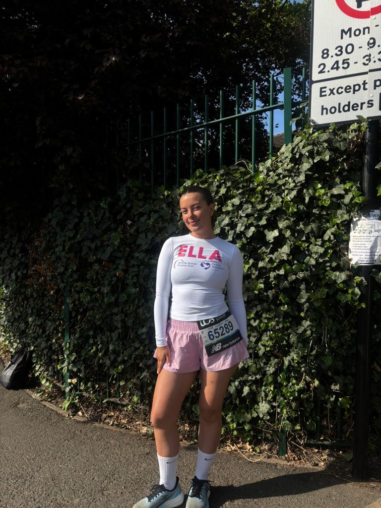 Ella in readiness for her Marathon run!