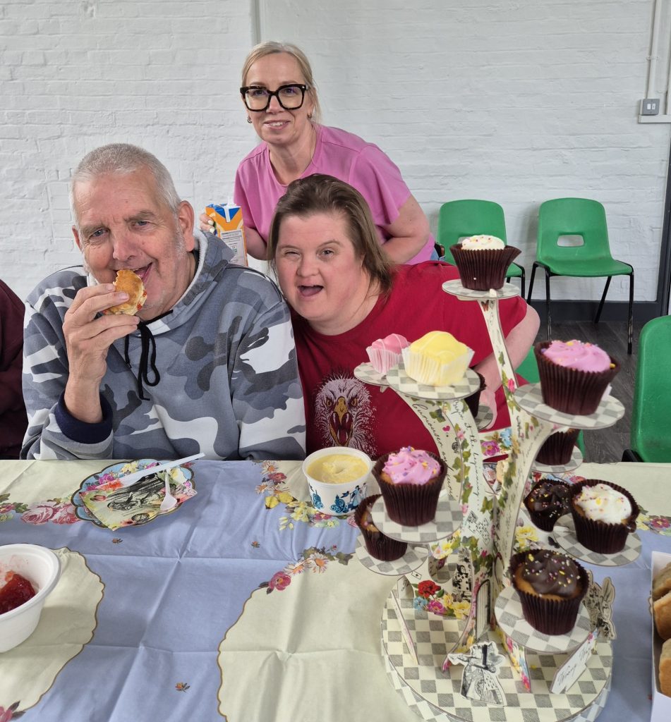 Larissa and some of the group enjoying the afternoon tea spread.