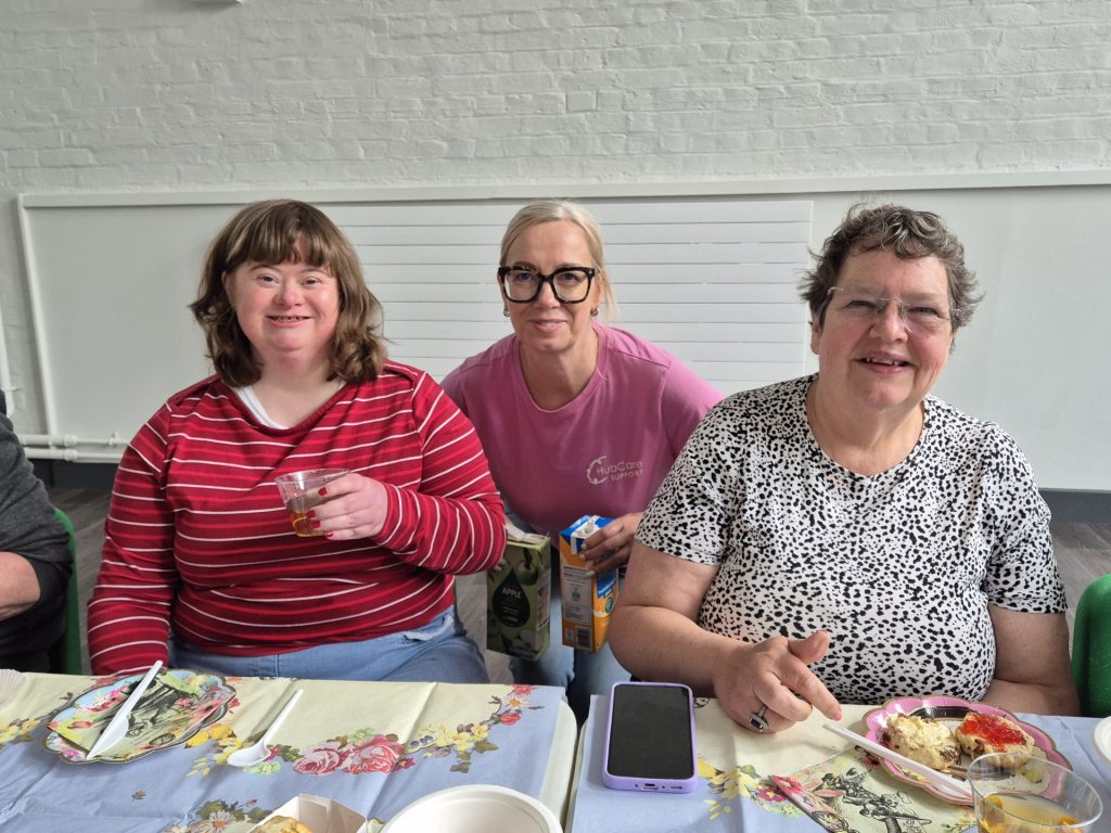 Larissa and some of the group enjoying the afternoon tea spread.