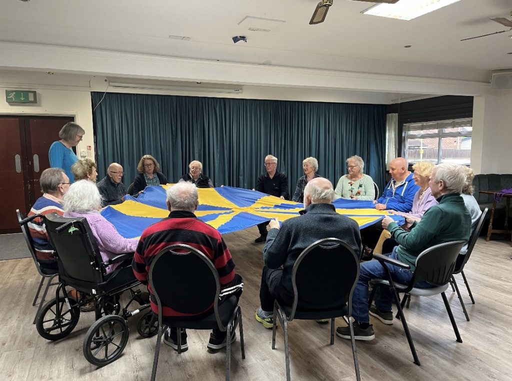 Memory Cafe Thame - playing parachute