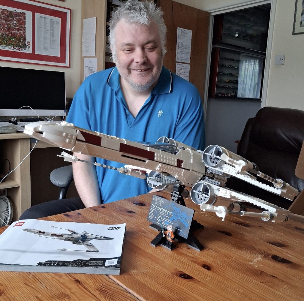 Client with Lego creation - with the help of PA Jackie