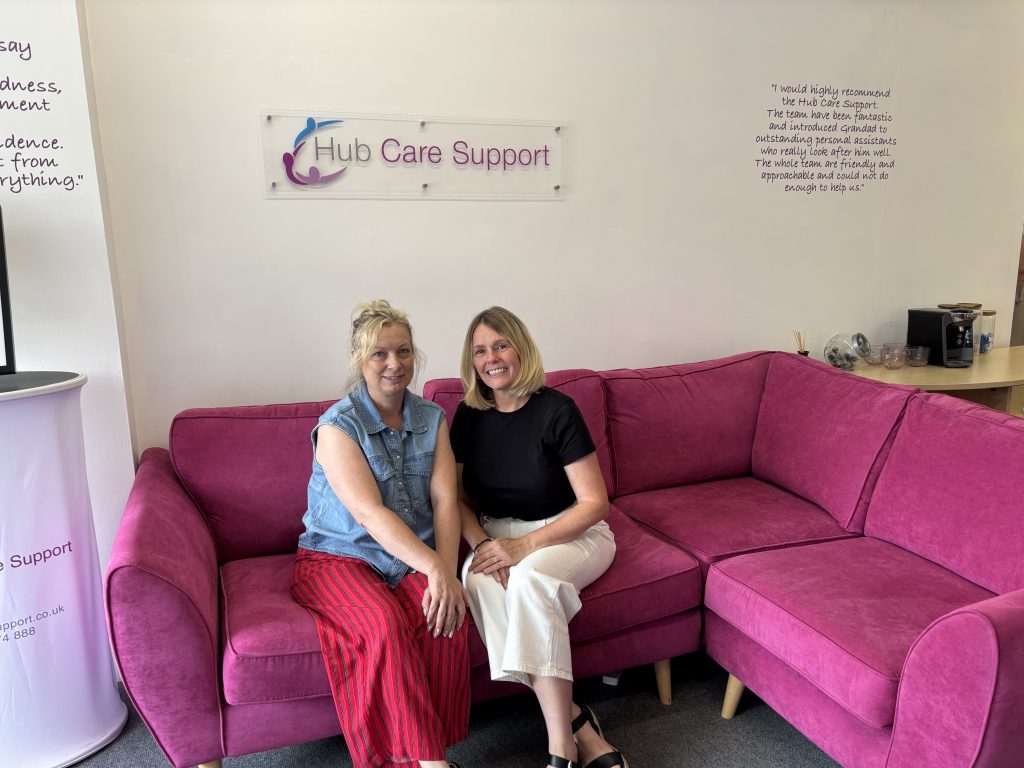 New PA Maxine on our infamous pink sofa