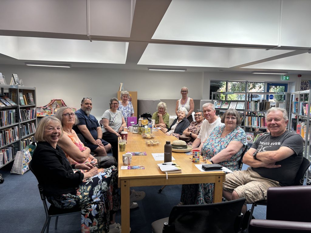 Super Troupers Cancer Support Group enjoying a talk from Larissa from Hub Bucks